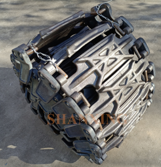 Tracked tire protection chain