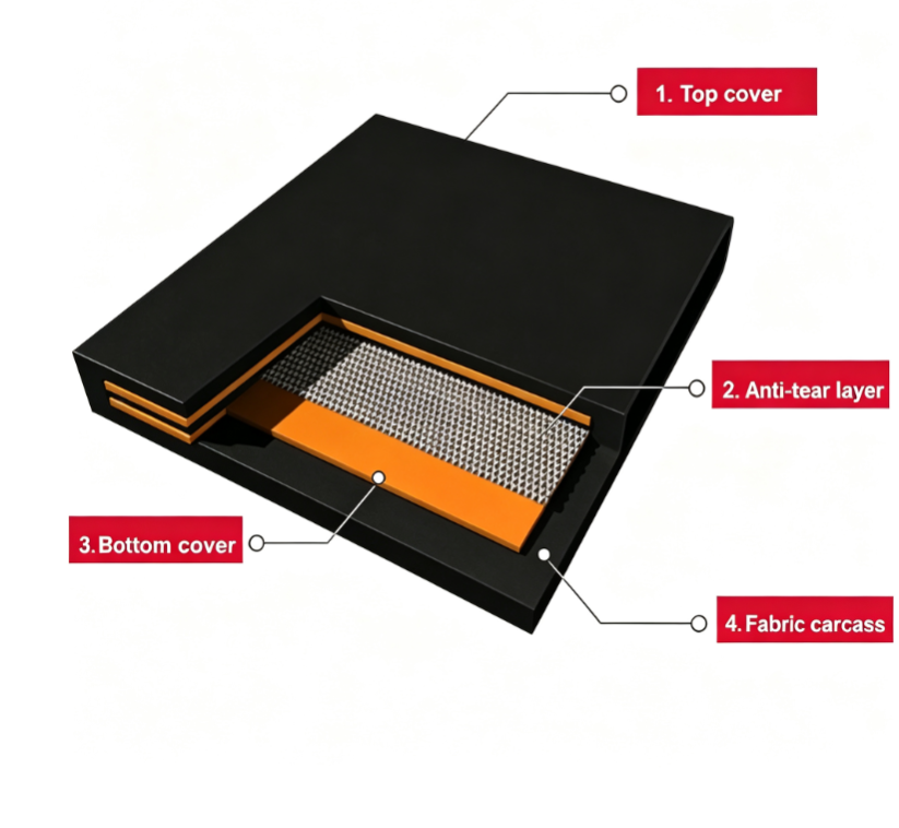 Anti-tear conveyor belt