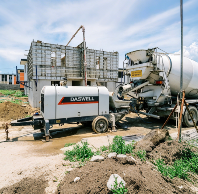 Philippine Customer Used a DASWELL Trailer Concrete Pump for Building Construction, 2025
