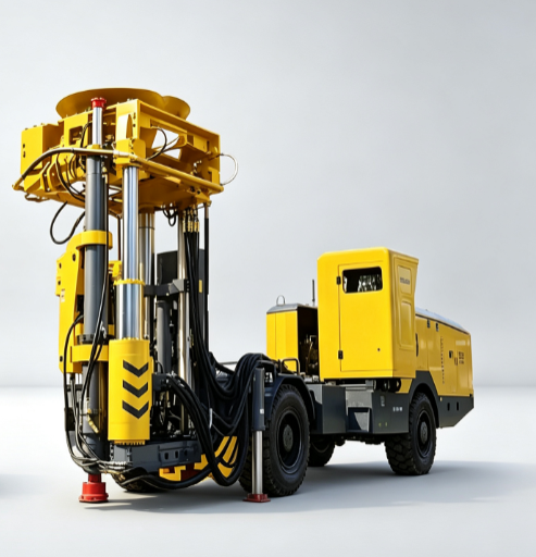 Tire-mounted slotting and shaft drilling rig