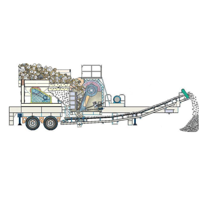 Tire-type mobile crushing station
