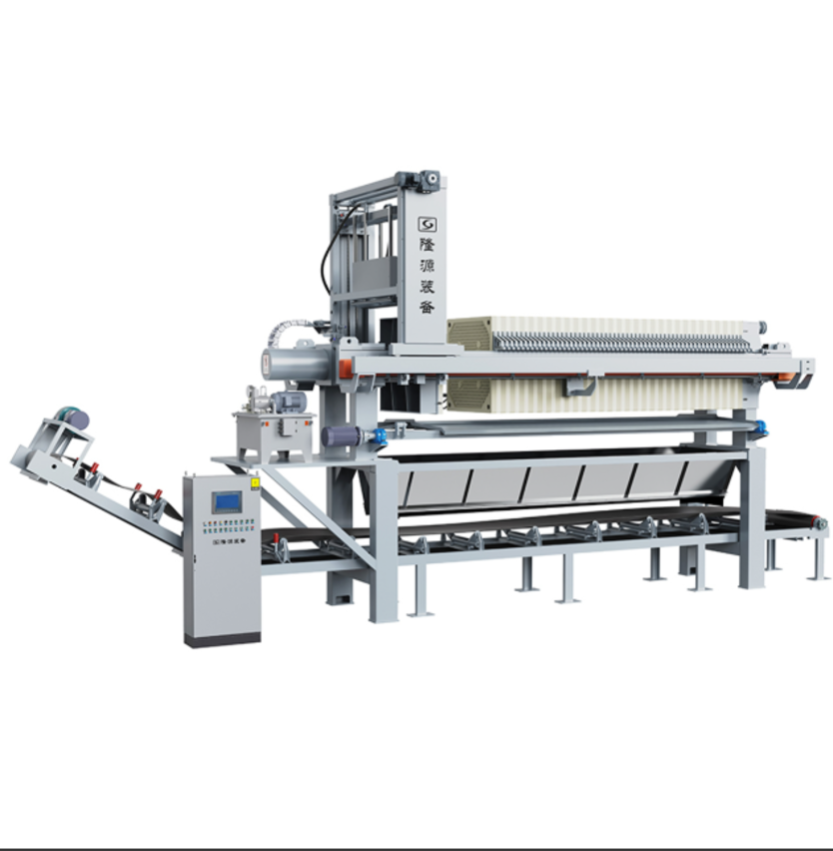 Complete filter press for transportation and integrated press use