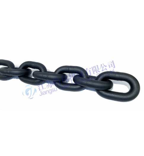 High-strength round-link chain for mining use