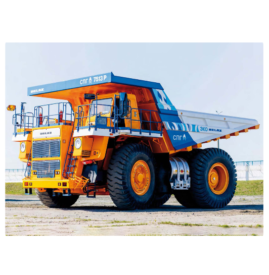 BELAZ dump trucks running on liquefied natural gas 