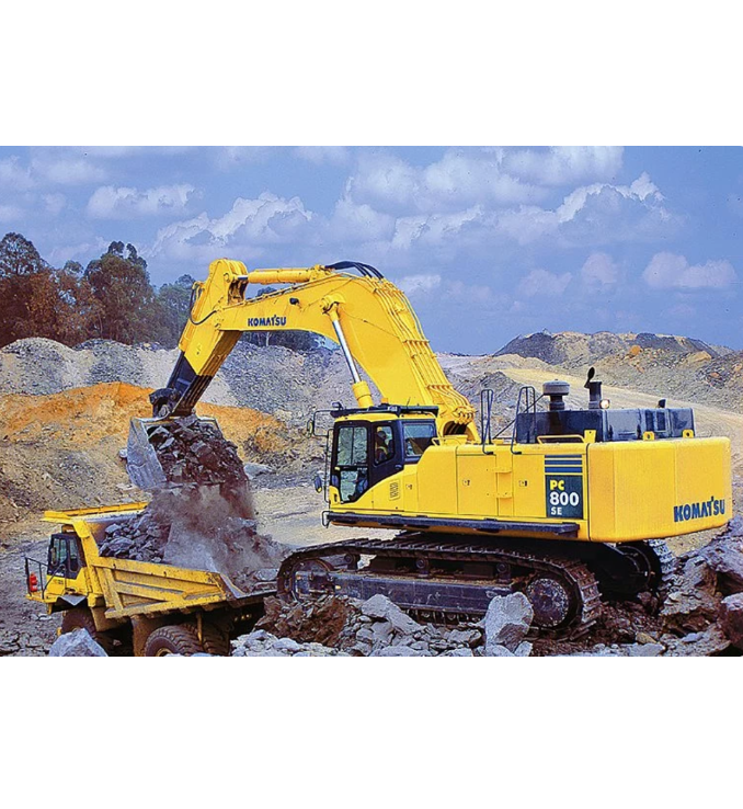 Komatsu PC800SE-8 crawler excavator with backhoe