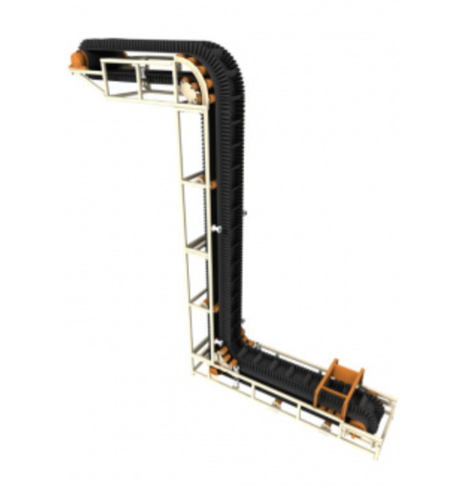 Steeply inclined belt conveyor FL-400 in Chelyabinsk, Yekaterinburg