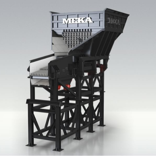 Vibrating feeders with grate screen