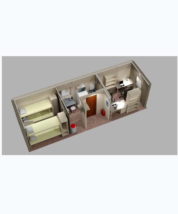 Residential wagon-house for 2-4 people with an office