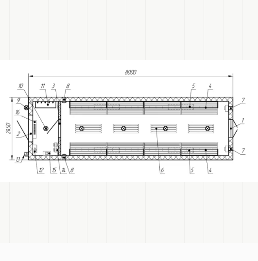 Wagon-house-dryer with racks